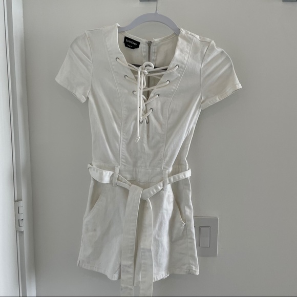 Bebe white denim romper - Picture 2 of 4
